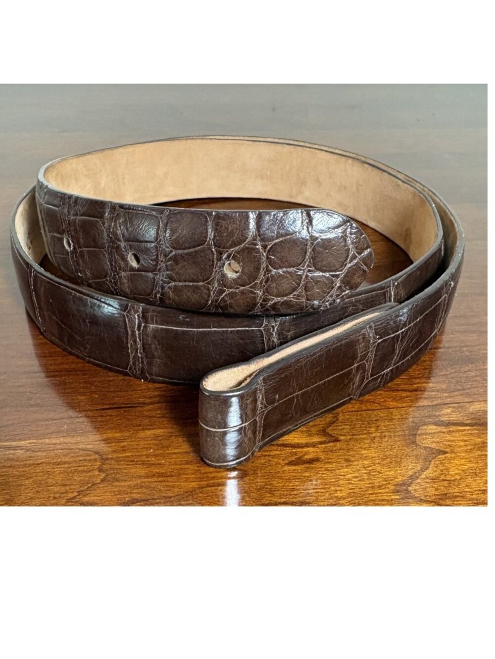 Paul Stuart Genuine Alligator Men’s Belt Size 34 Width 1"